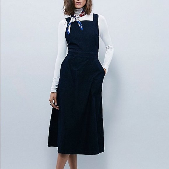 free people denim apron dress Free People | Dresses | Nwt Free People Denim Apron Dress Aline Silhouette  Dark Blue Size 6